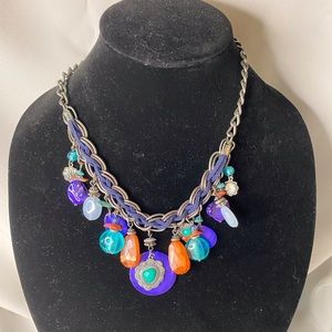 Pretty silver necklace stones $20